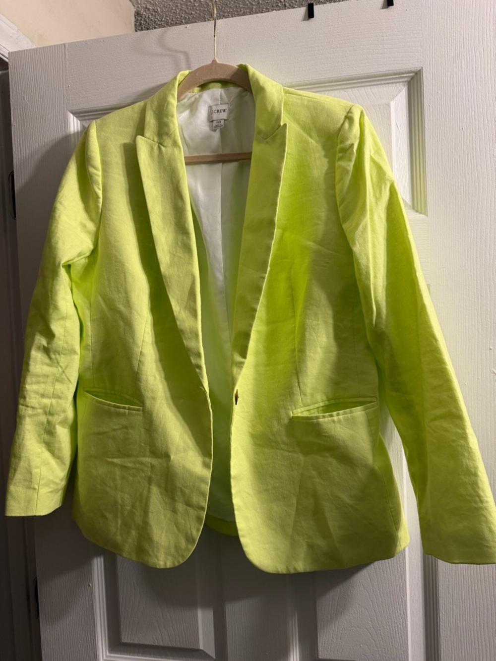 J. Crew Neon Lime Single-Button Blazer